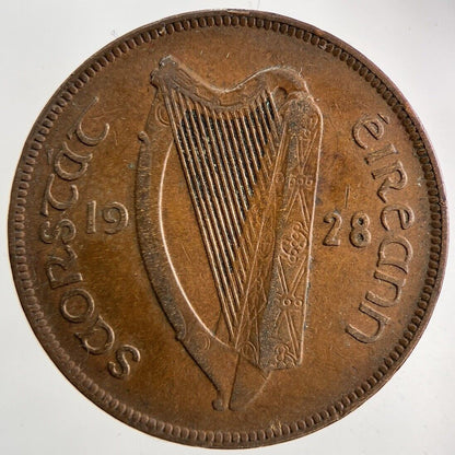 1928 Irish One Penny Coin | Fine Collectable Grade