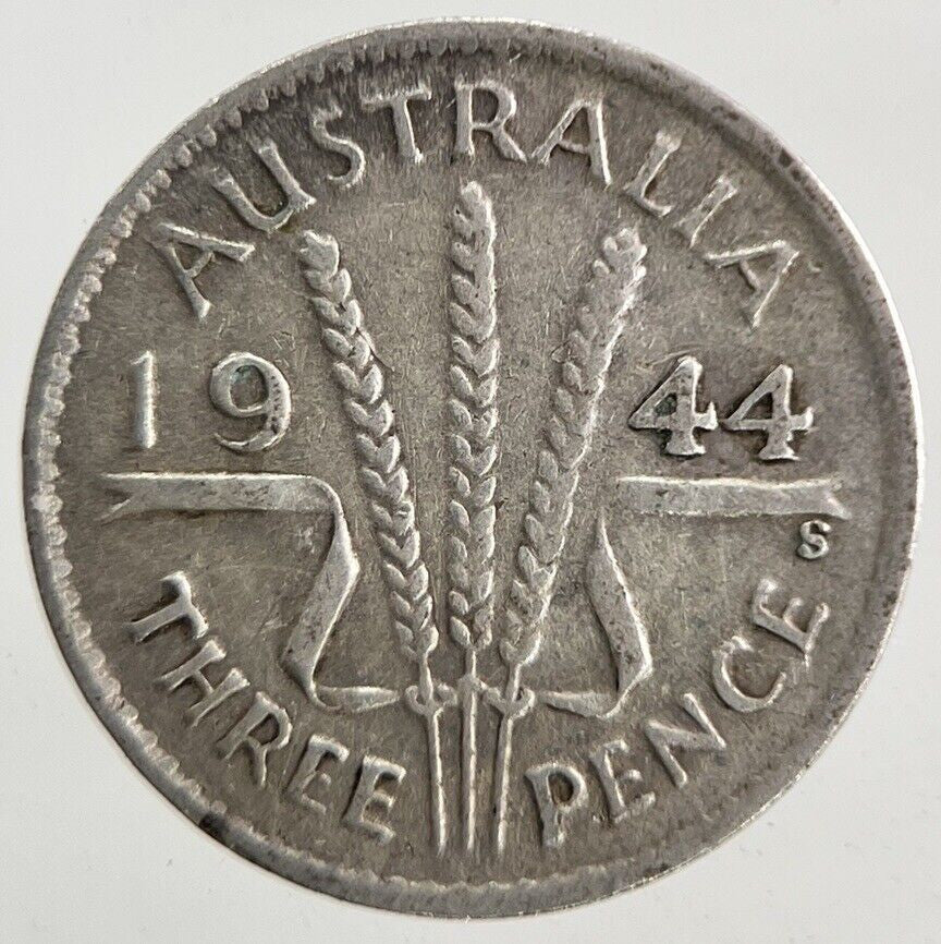 1944 - S Australia Threepence Silver Coin | Fine Collectable Grade