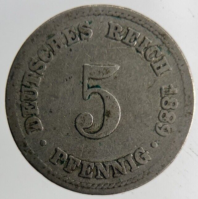1889 Germany 5 Pfennig Coin | Collectable Grade