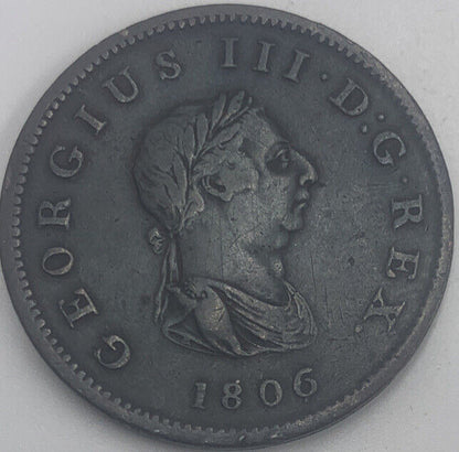 1806 Britannia Half Penny | British Copper Coin | George III | Fair Grade | a501