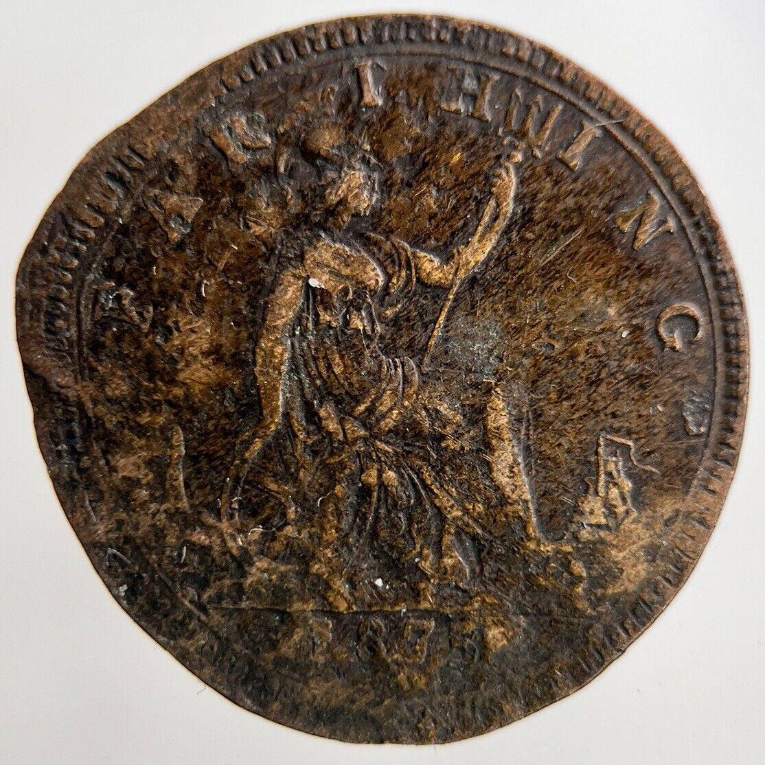 1875 Victoria Farthing Coin | Fair Grade
