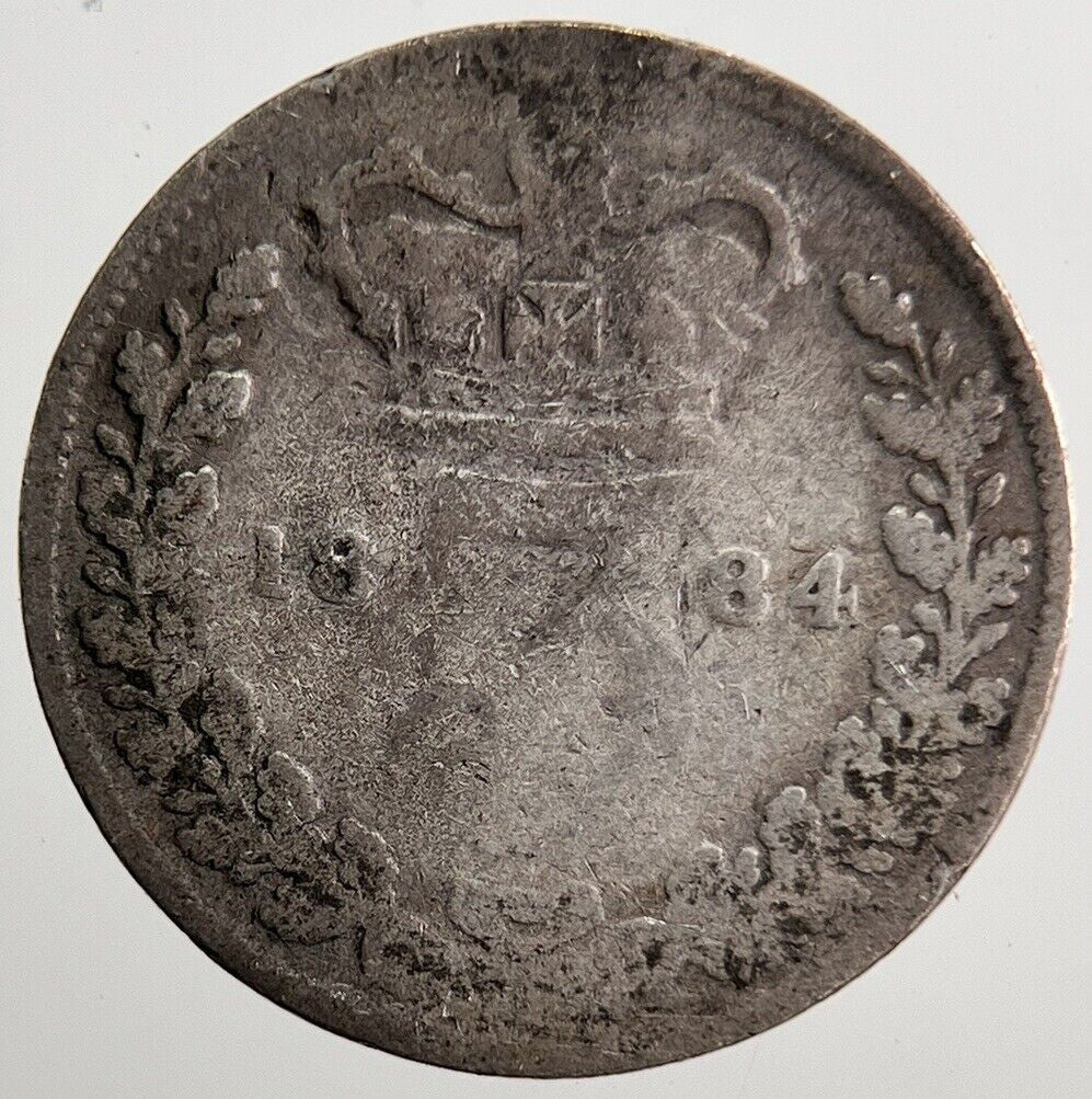 1884 Victoria Threepence Silver Coin | Fair Grade | a7227