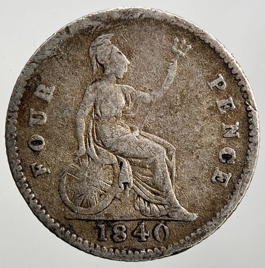1840 Victoria Groat Four - Pence Silver Coin | Collectable Grade | a3429