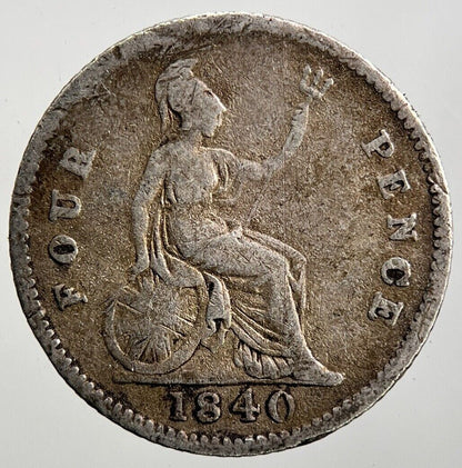 1840 Victoria Groat Four - Pence Silver Coin | Collectable Grade | a3429