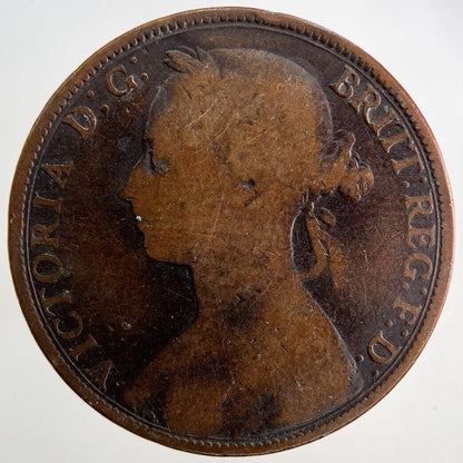 1892 Victoria One Penny Coin | Collectable Grade