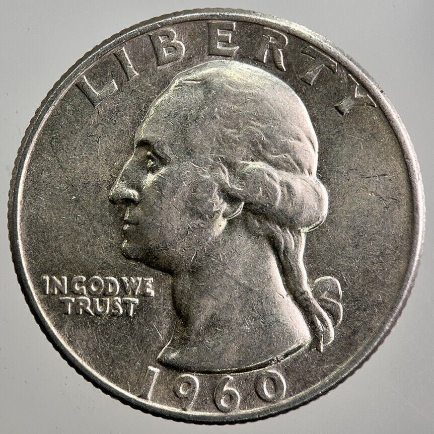 1960 - D US USA Quarter Dollar Silver Coin | Fine Collectable Grade | a7941