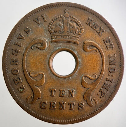 1937 East Africa 10 Ten Cents Coin | Fine Collectable Grade | a7546