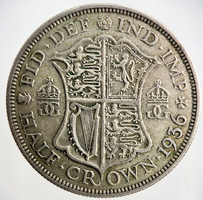 1936 George V Half - Crown Silver Coin | Fine Collectable Grade