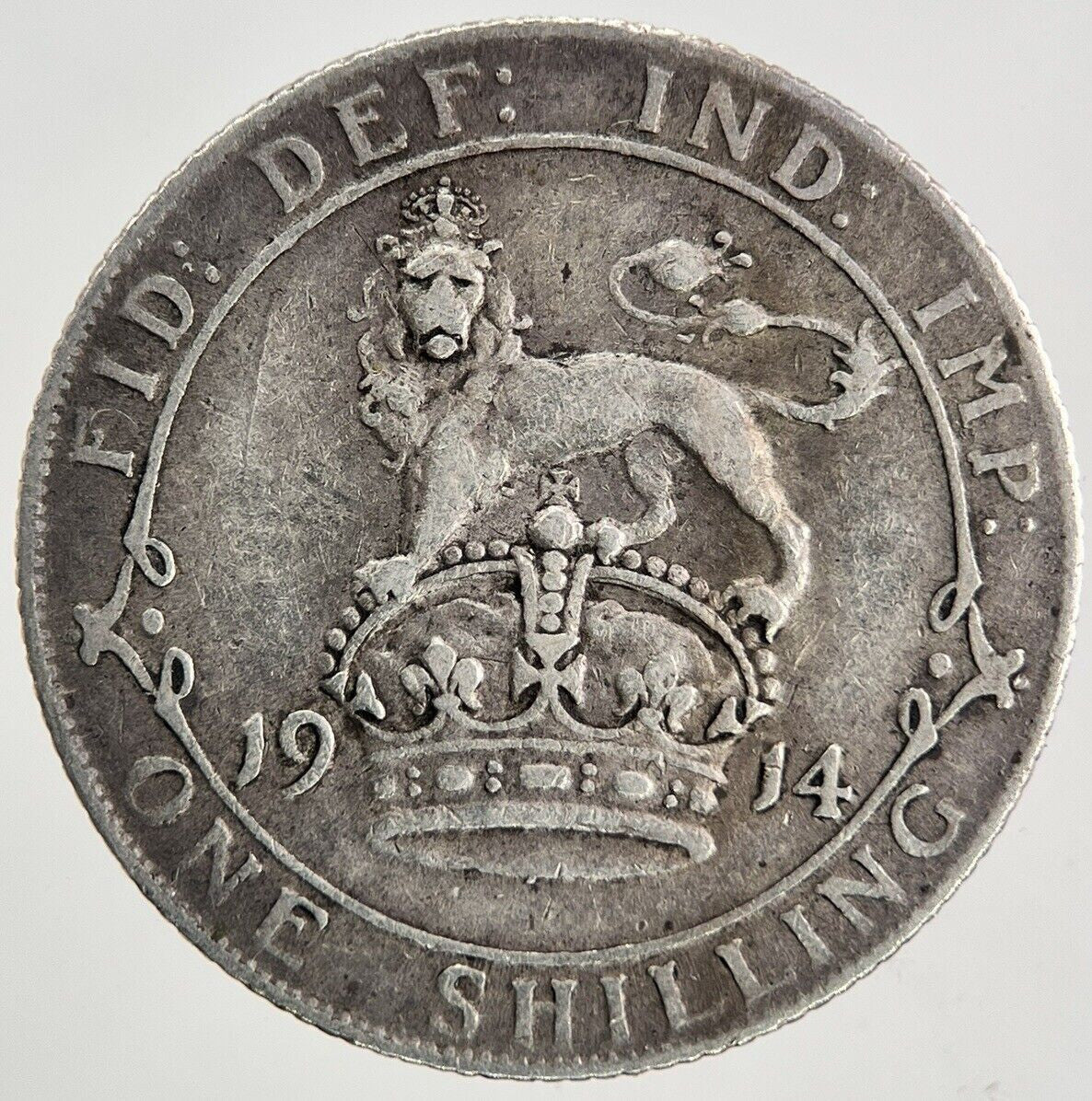 1914 George V One Shilling Silver Coin | Fine Collectable Grade
