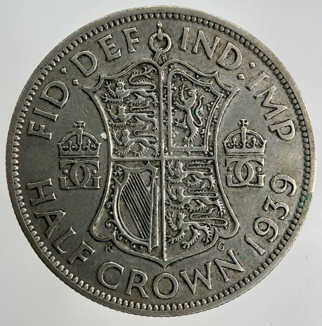 1939 George VI Half - Crown Silver Coin | Fine Collectable Grade