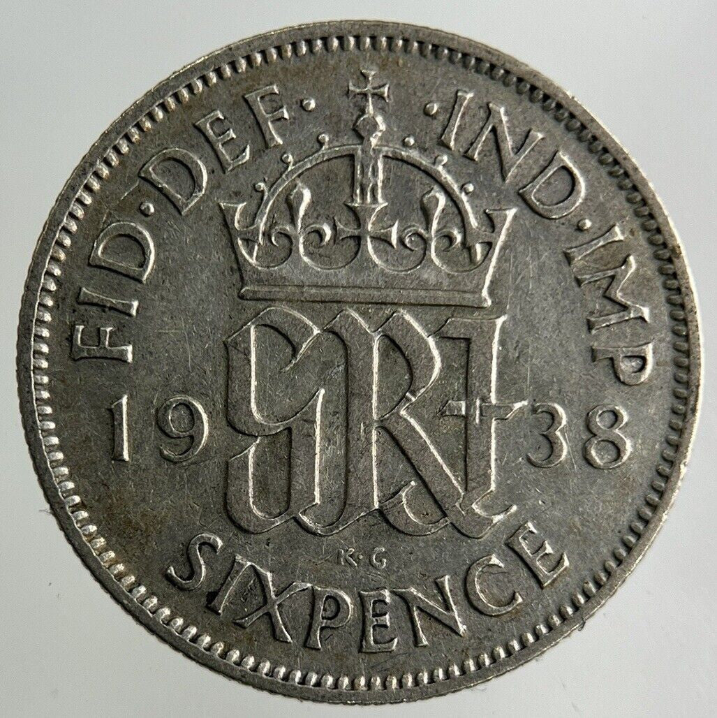 1938 George VI Sixpence Silver Coin | Fine Collectable Grade