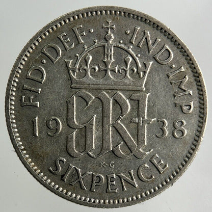 1938 George VI Sixpence Silver Coin | Fine Collectable Grade