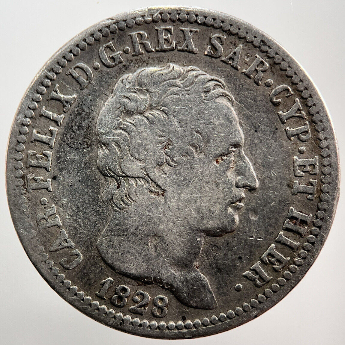 1828 Italy Sardinia 1 Lira Silver Coin | Collectable Grade