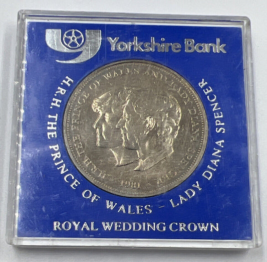 1981 Diana & Charles Crown Coin in Case | Collectable Grade | a90378