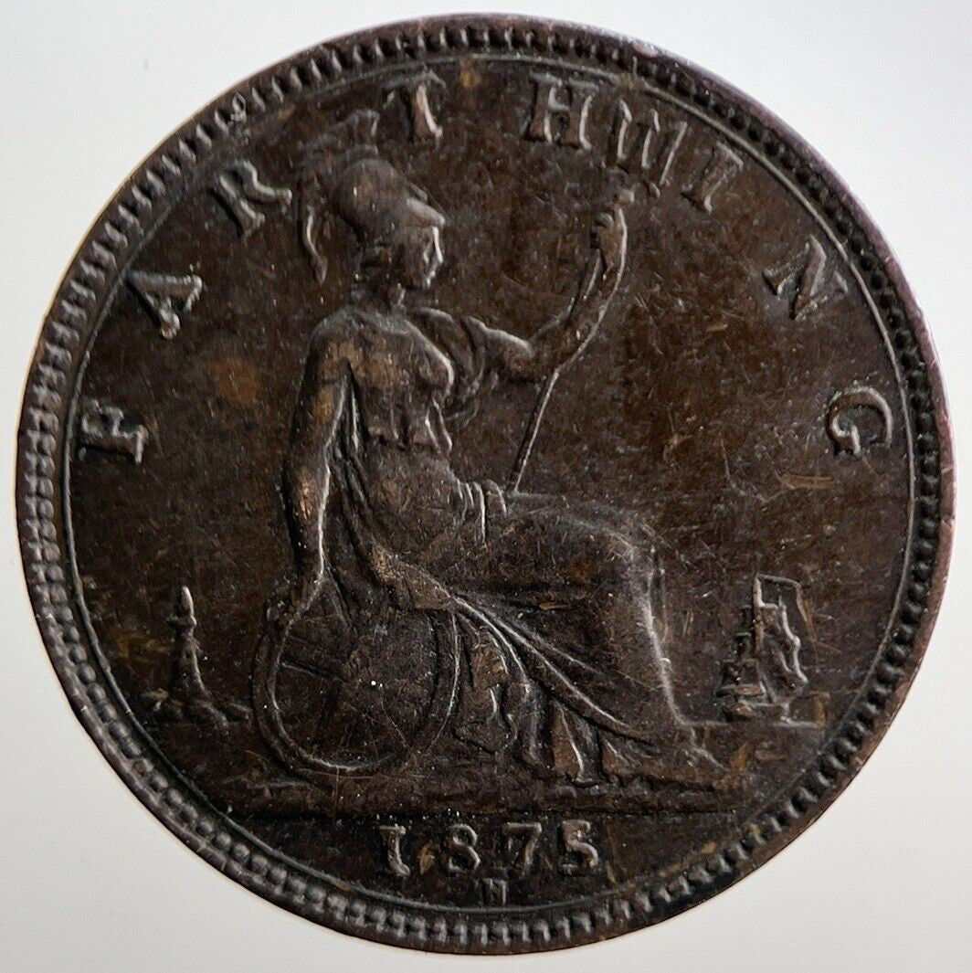1875-H Victoria Farthing Coin | Very High Grade | a3100