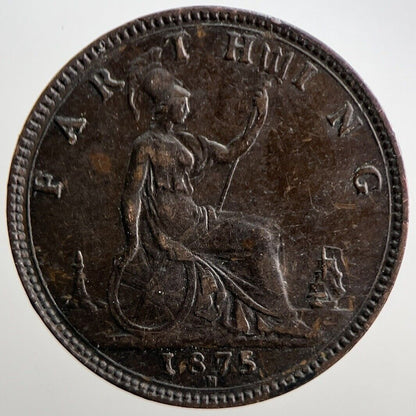 1875-H Victoria Farthing Coin | Very High Grade | a3100