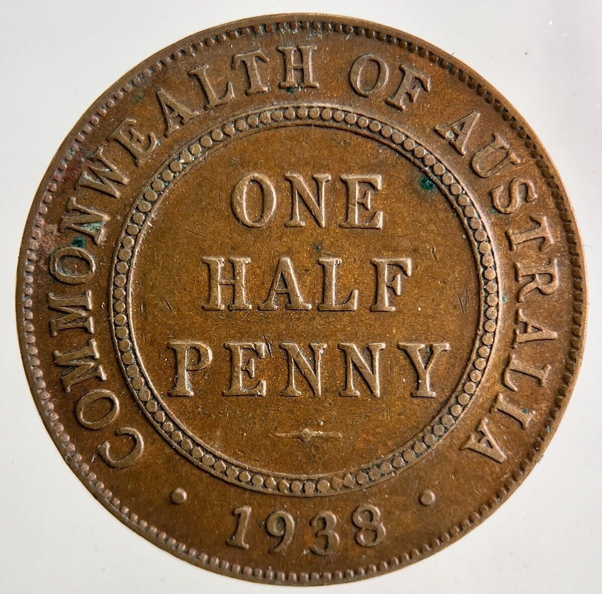 1938 Australia Half-Penny Coin | Fine Collectable Grade