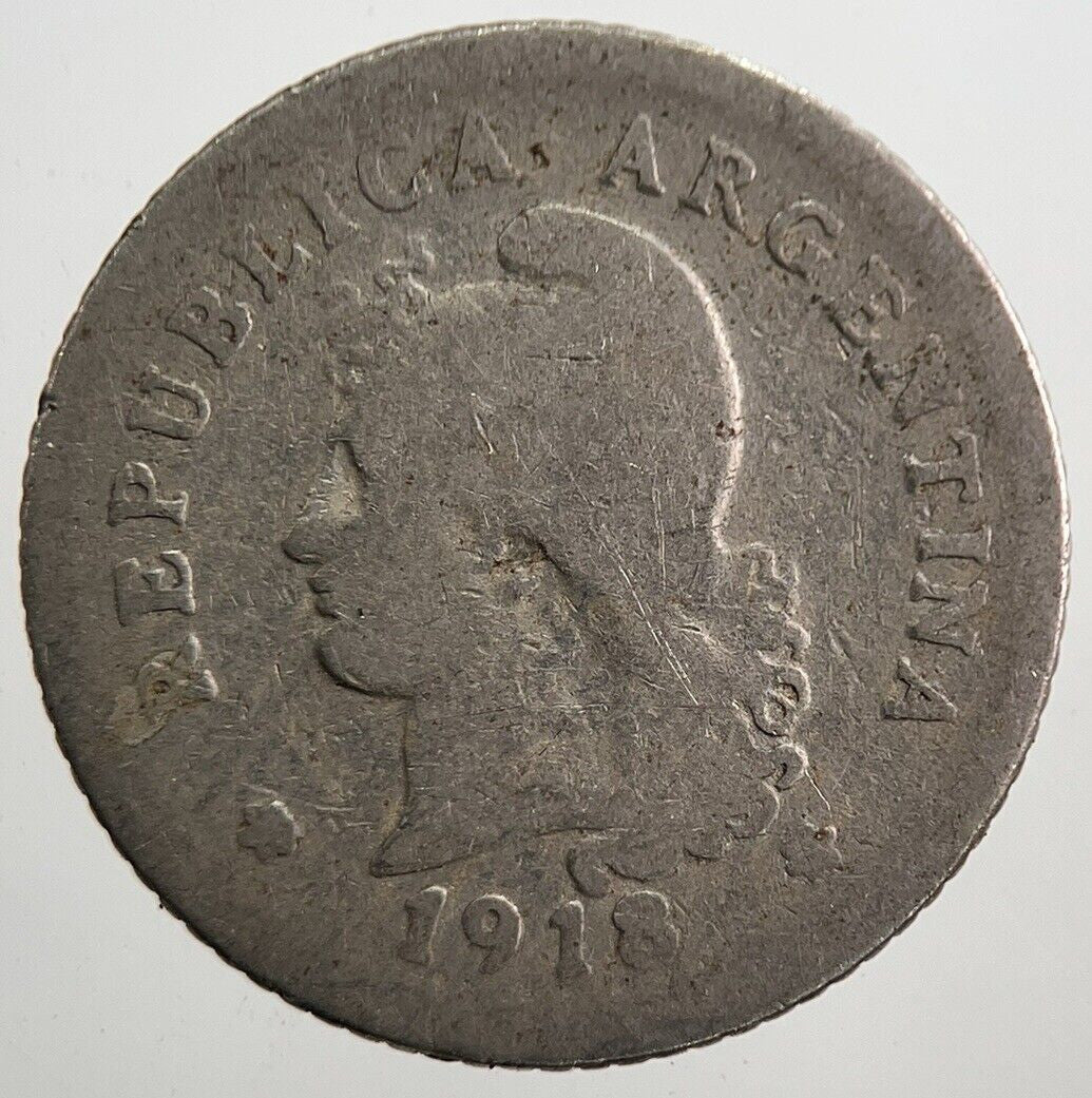 1918 Argentina 10 Centavos Coin | Fair Grade | a7897