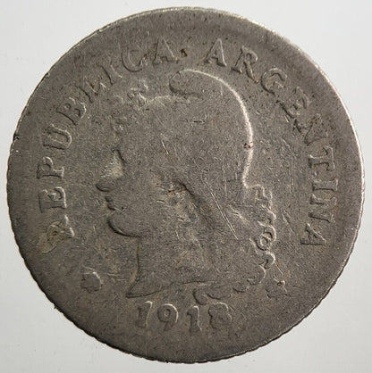 1918 Argentina 10 Centavos Coin | Fair Grade | a7897