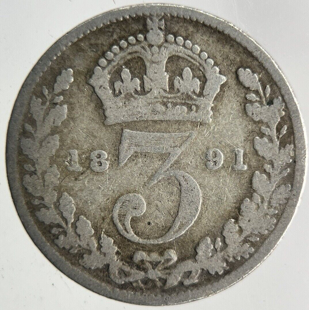1891 Victoria Threepence Silver Coin | Fine Collectable Grade