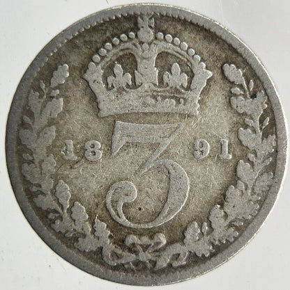 1891 Victoria Threepence Silver Coin | Fine Collectable Grade