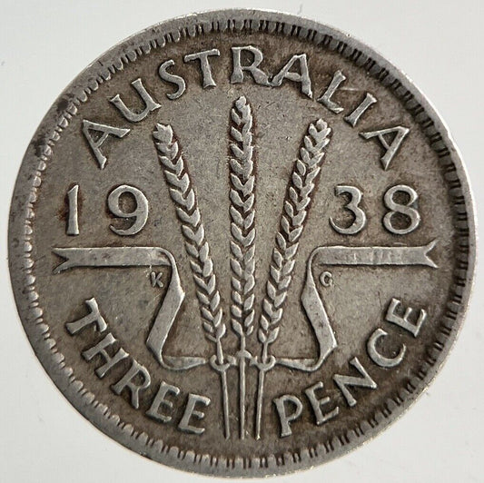 1938 Australia Threepence Silver Coin | Fine Collectable Grade