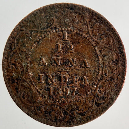 1897 India 1/12 Anna Coin | Fine Collectable Grade