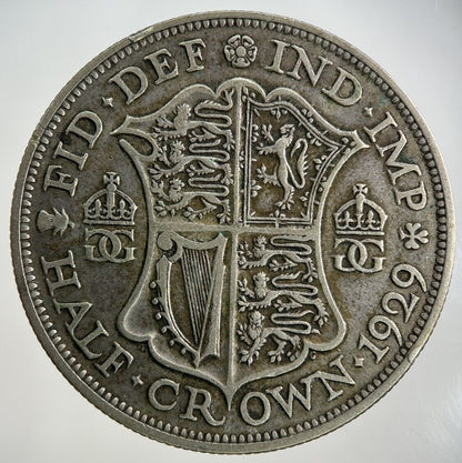 1929 George V Half - Crown Silver Coin | Fine Collectable Grade