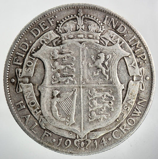 1914 George V Half - Crown Silver Coin | Fine Collectable Grade