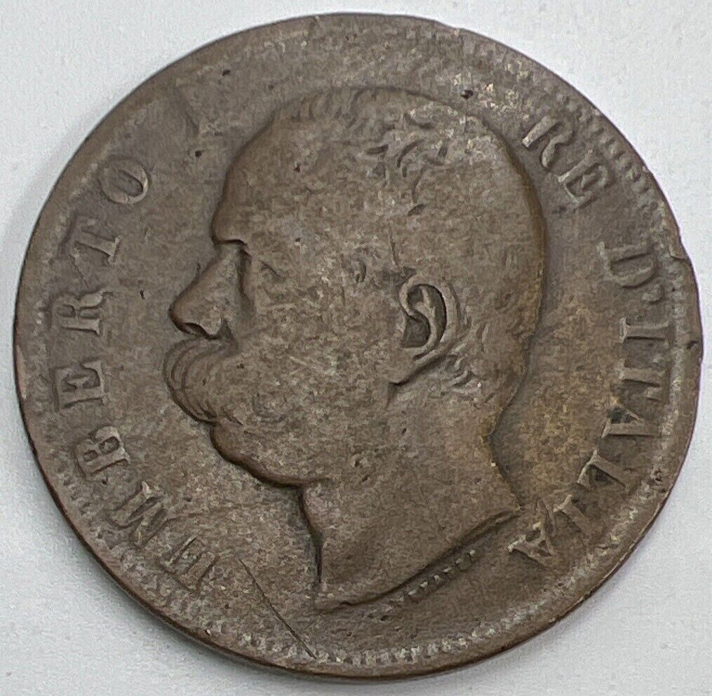1893 - R Italy 10 Centesimi Coin | Collectable Grade | a1477