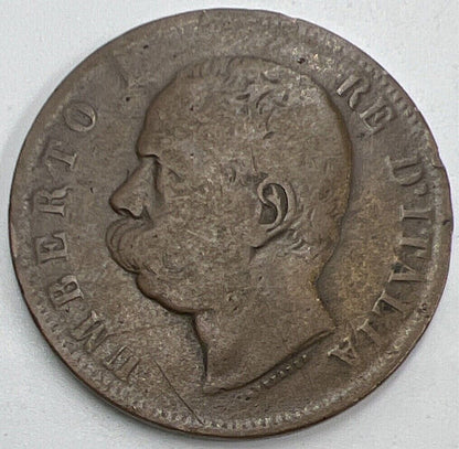 1893 - R Italy 10 Centesimi Coin | Collectable Grade | a1477