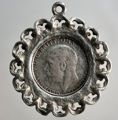 1931 George V Threepence Silver Coin Amulet Pendant | Collectable Grade | a3218