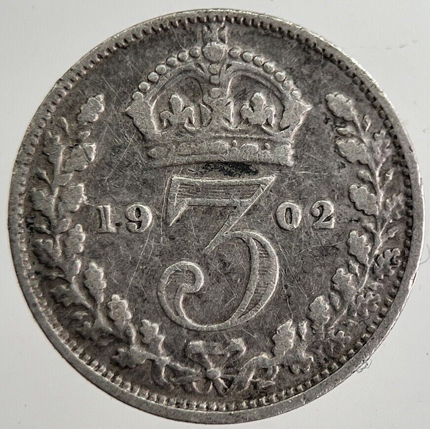 1902 Edward VII Threepence Silver Coin | Collectable Grade | a8862