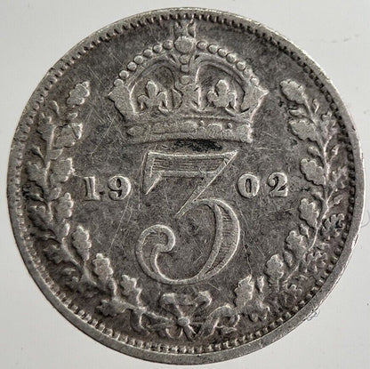 1902 Edward VII Threepence Silver Coin | Collectable Grade | a8862