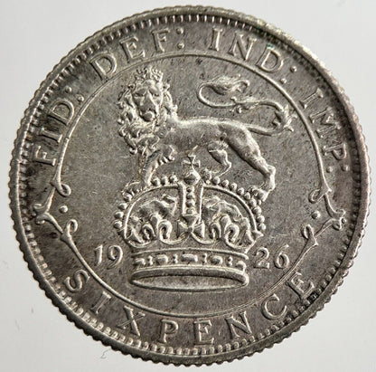 1926 George V Sixpence Silver Coin | Very High Grade | a8552