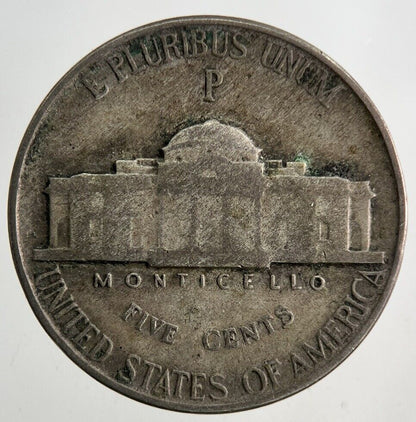 1944 - P US USA Jefferson War Nickel Silver Coin | Fine Collectable Grade
