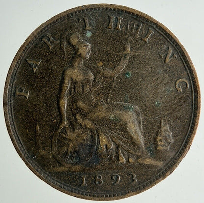 1893 Victoria Farthing Coin | Fine Collectable Grade