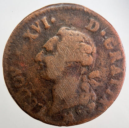 1774 - 1792 France 1 One Sol Coin Louis XVI | Collectable Grade