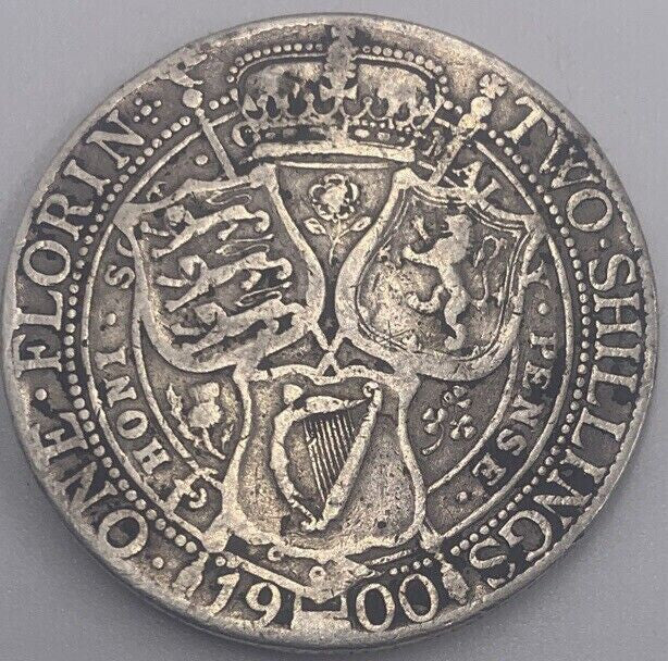 1900 Victoria Florin | British Silver Coin | Collectable Grade | a9