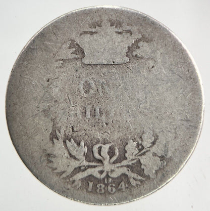 1864 Victoria Shilling Silver Coin | Collectable Grade