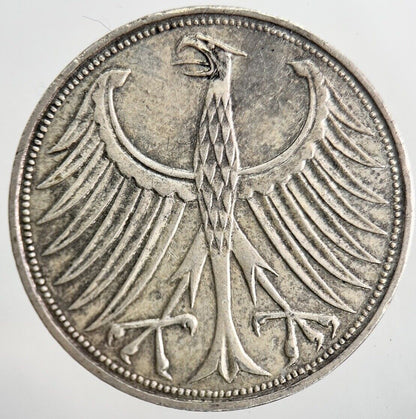 1970 - J Germany 5 Mark Silver Coin | Very High Grade | a6284