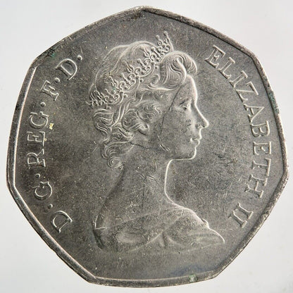 1973 Elizabeth II 2nd Hands 50p Fifty - Pence Coin | Very High Grade