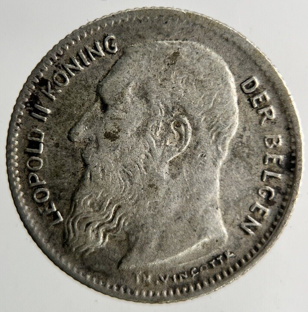 1909 Belgium 50 Centimes Silver Coin | Fine Collectable Grade