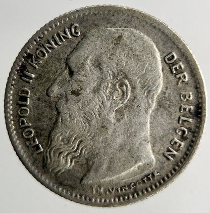 1909 Belgium 50 Centimes Silver Coin | Fine Collectable Grade