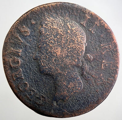 1754 George II Irish Hibernia Half - Penny Coin | Collectable Grade | a7997