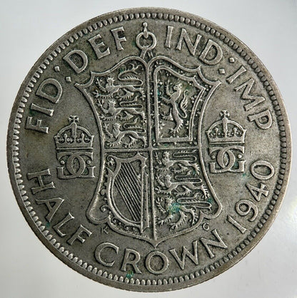 1940 George VI Half - Crown Silver Coin | Fine Collectable Grade