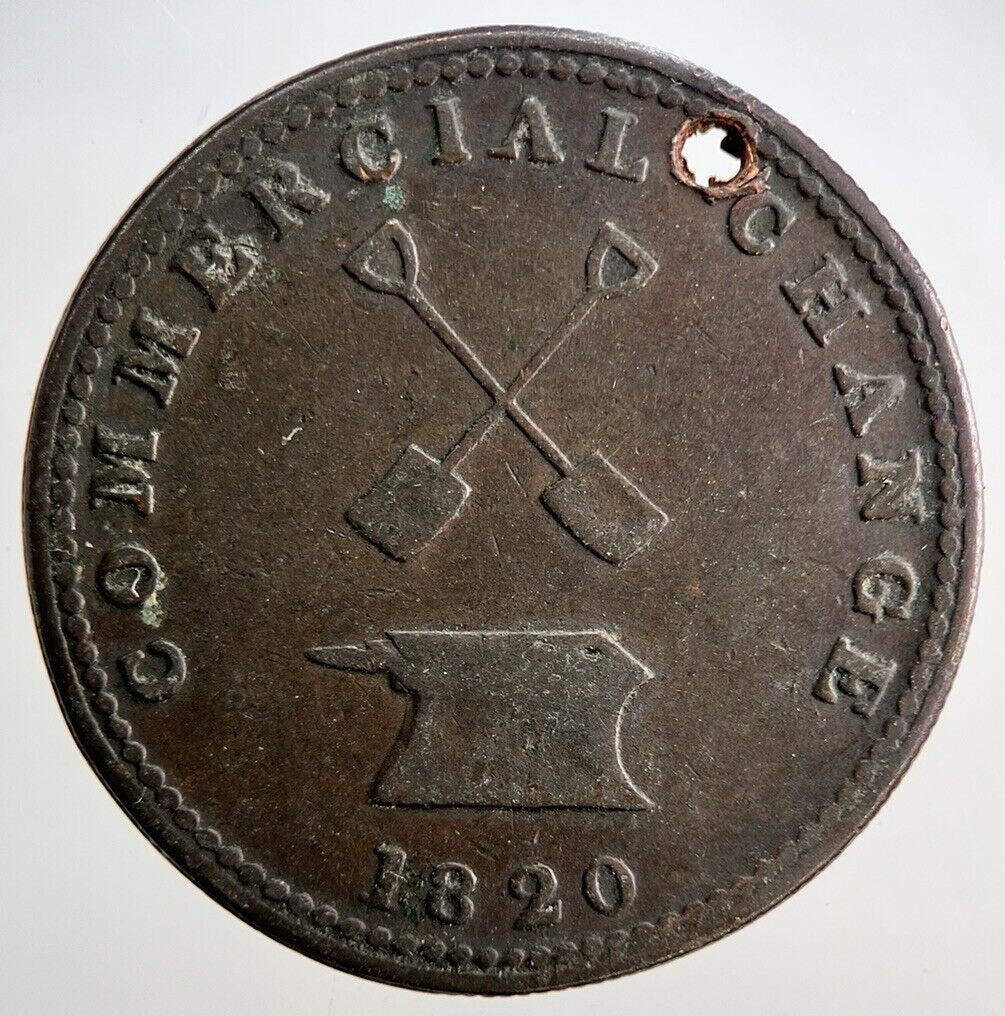 1820 Canada Commercial Change Half - Penny Token Coin | Collectable Grade | a2926