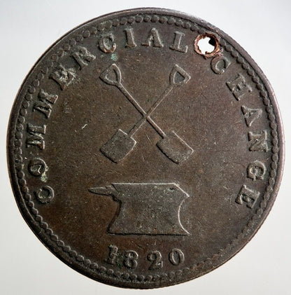 1820 Canada Commercial Change Half - Penny Token Coin | Collectable Grade | a2926