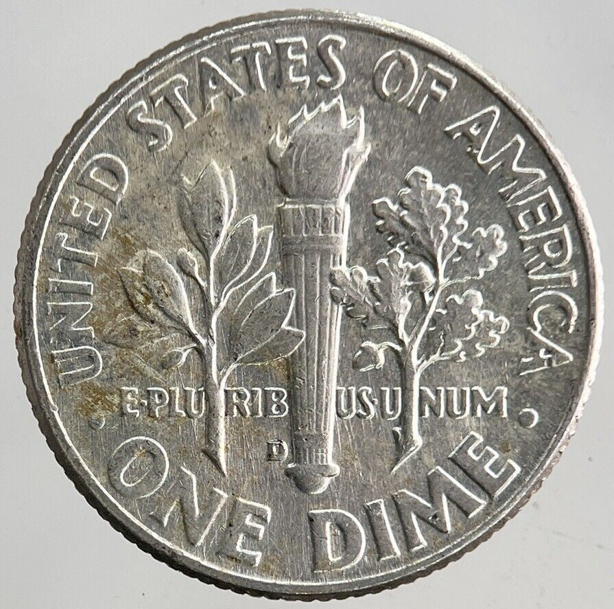 1964 - D US USA Roosevelt One Dime Silver Coin | Very High Grade