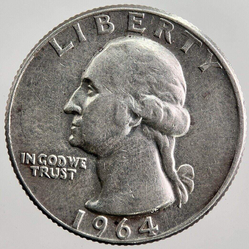 1964 - D US USA Quarter Dollar Silver Coin | Fine Collectable Grade | a7935